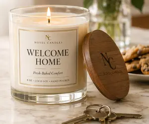 WELCOME HOME Candle Gift for Realtors | Closing Gift for Home Buyers | Custom Real Estate Gift | Home Builder Housewarming Candle