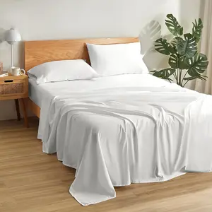 Sheets White - Super Soft Sheets for  Size Bed, 4 count Hotel Luxury  Sheet Set, Easy Care Microfiber Bed Sheet Set