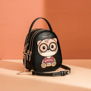 New Bear Phone Bag Multi-Layer Practical Single Shoulder Crossbody Bag Chain Design Handbag