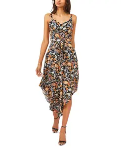 MSK Women's Floral Print Genie Tie-Front Challis Jumpsuit
