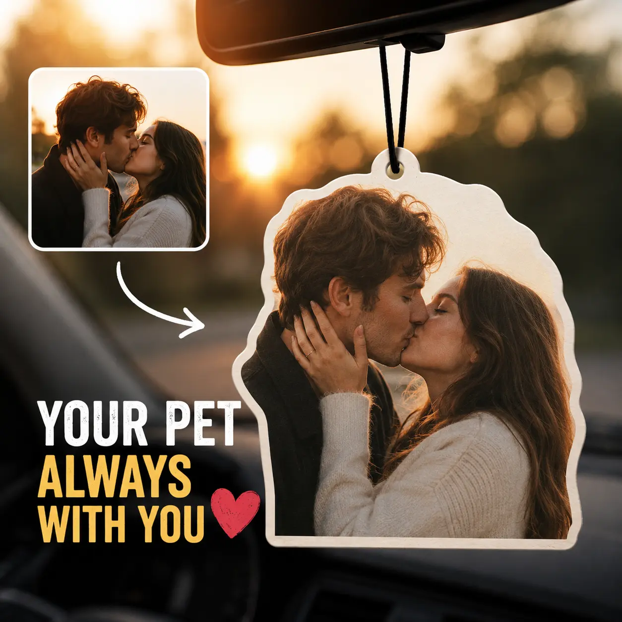 Customizable Picture Air Purifier for Cars - Double-Sided Printed Hanging Car Interior Decor, Fashion and Functionality, Personalized Couple Photos, Pet Enthusiast Commemorative Gifts, Halloween Gifts, Acute Toxins Remover Car Fragrance Car Scent