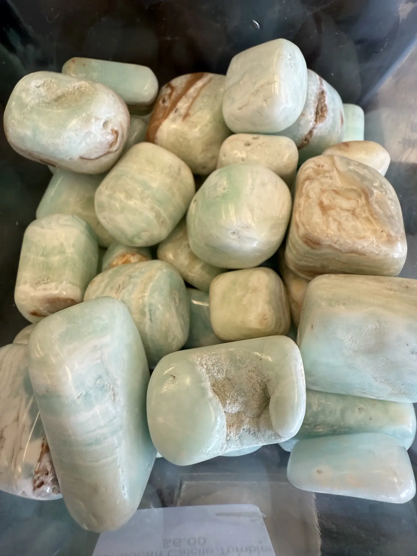 Polished Caribbean Calcite Tumbled Stones (0.75-1.5 in), Smooth Natural Gemstone for Calming Meditation, Dreamwork, and Easing Anxiety, Smooth Tumbler, Spiritual Awakening