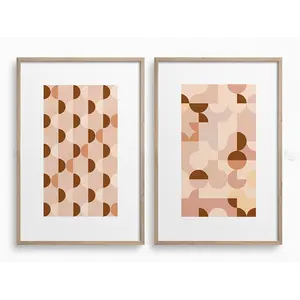 Neutral Wall Art, Abstract Printable Wall Art, Mid Century Wall Print, Geometric Poster Print- Unframed Poster