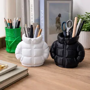 Cute Down Jacket Pen Holder, Creative 3D Printed Desk Organizer, Home Office Decor, Classroom Student Supplies, Desktop Storage