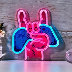 Gamer UV LED Neon Light Sign: Gamepad Design with Dynamic Glow, USB Powered, for PC Gaming Setup & Man Cave Wall Art, Decorative Light Decor