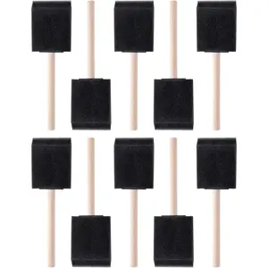 10 Pack Poly Foam Paint Brushes 2 Inch Sponge Painting Brushes Wood Handle Paint Sponges Set for Painting Cleaning