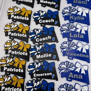 Personalized Cheer Bag Tag | Custom Cheerleader Name Tag | Cheerleading Bag Keychain | Team Colors | Cheer Competition Gift