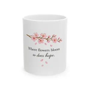 Cherry Blossom Ceramic Mug | Sakura Floral Coffee Tea Cup