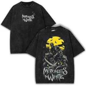 Motionless In White x Zombie Moon Heavy Cotton Shirt | Dark Horror Rock Graphic | For True Metal Fans