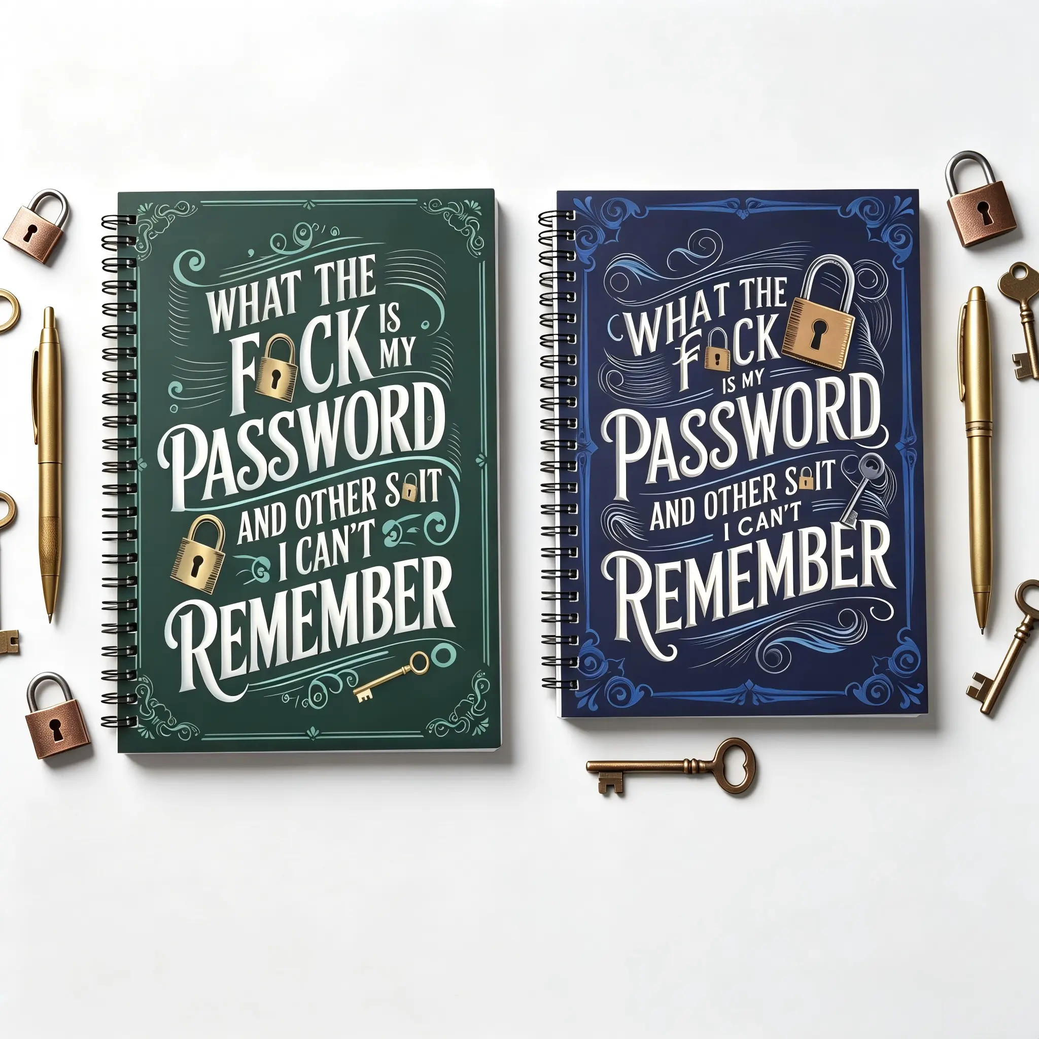 Hardcover Password Book – Spiral Notebook for Website Login & Username Storage, Minimalist Organizer for Home Office