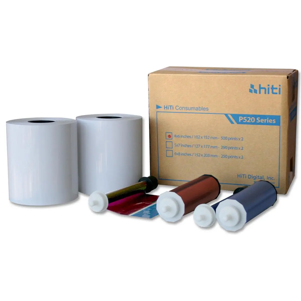 HiTi 4x6" Media for Photo Printer P520 & P520L, 500 Sheets to a Roll, 2 Rolls in a Box, 152x102mm