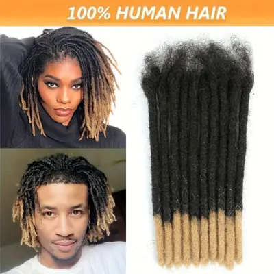 Blond Black Faux Locs with Human Curly Hair TikTok Shop