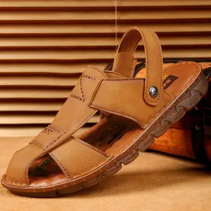 Men's Casual Walking Leather Sandals Beach Sandal Outdoor Summer Fisherman Sandals
