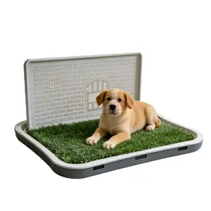 HalloStark Pee Pad Holder, Indoor Potty Tray for Puppy and Small Size Dog with Pee Wall, Non-Skid Feet