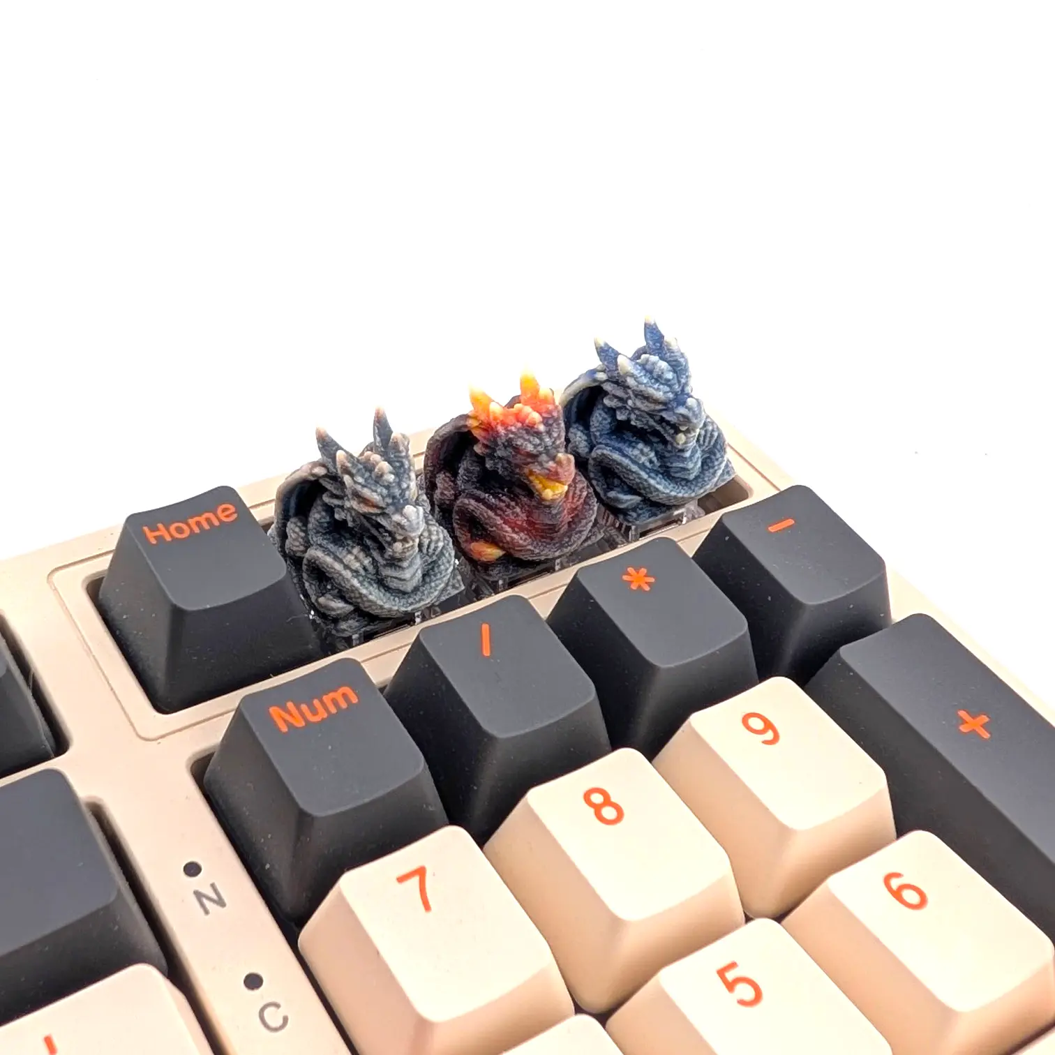 Detailed Baby Dragon Keycap - Fiery Ember Red Miniature Fantasy Creature Keycap, Compatible with Cherry MX Switches for Mechanical Keyboards
