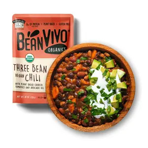 BeanVIVO Three Bean Vegan Chili – Plant-Based, Protein-Packed, Ready-to-Eat Meal