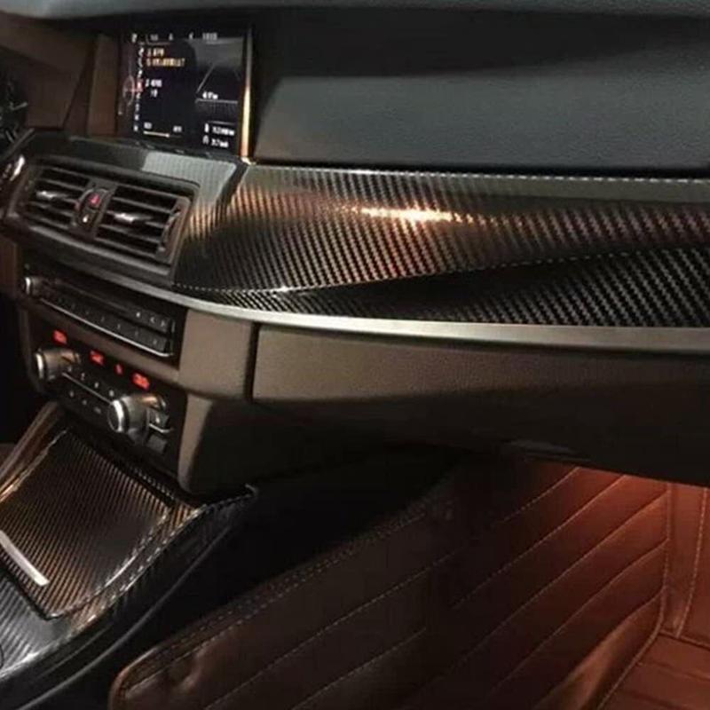 7D Carbon Fiber 5FT x 0.7 FT Vinyl Wraps with Cutter and Hand Tool Kit, Car DIY Wrap Vinyl Roll Film Self-Adhesive Twill Weave Sheet Sticker Air Release Technology, Car Internal and External Decoration Accessories 60 x 8 inch