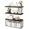 Wooden Bathroom Shelves, Wooden Shelf For Wall, 3 Counts/set Wall Mounted Storage Rack, Bathroom Interior Storage Organizer, Home Organizer, Floating Shelves, Wall Mount Design, Interior, Maximize Storage