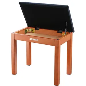 Donner Solid Wood Piano Bench with Storage High-Density Sponges Pad Seat