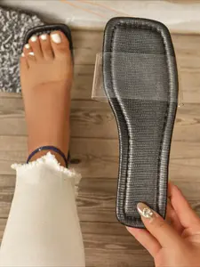 Transparent flat sandal women's summer outdoor wear jelly shoes beach slippers Footwear