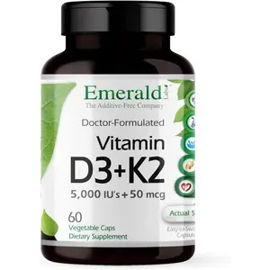 Vitamin D3 K2 Supplement with VitalDelta MK7 for Bone Health and Heart Support Clinical Potency Vegetarian Gluten Free Daily Dietary Vitamin Immune Support Capsules for Men and Women 60 Vegetable Capsules
