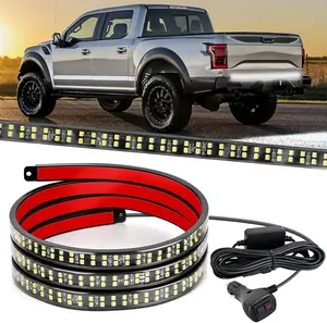 Nilight 60 Inch Truck Tailgate Strobe Light Strip Tail Bar Rear Window Working Lamp Ultra-Bright Double Row 360 LED for Pickup Trailers Construction Vehicles Car SUV, White