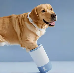 Automatic Pet Paw Washer – Rechargeable Electric Dog & Cat Paw Cleaner with Soft Silicone Bristles