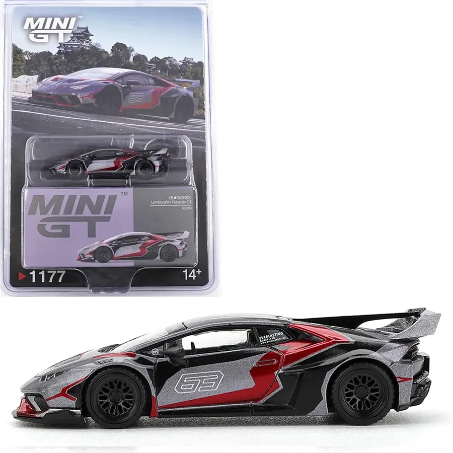Mini GT 1:64 LB WORKS Lamborghini Huracán GT RONIN – Grey Diecast Model Car
