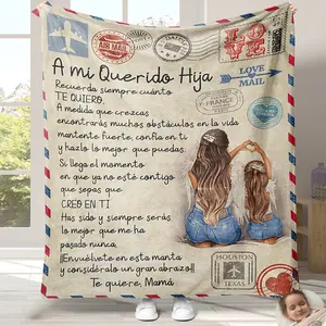 Letter To My Daughter Flannel Blanket Express Your Love In Spanish A Mi Hija Design Heartwarming Throw For Cherished Moments Together Perfect Snuggle Companion She Will Treasure Always