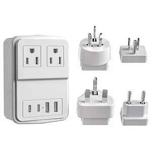 LAX Gadgets 2-Outlet and 4-USB Travel Surge Protector