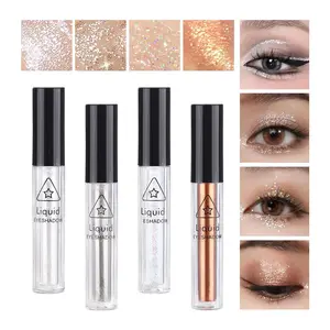 6Pcs Liquid Glitter Eyeshadow Eyeliner, Korean Makeup, Bling Under Eye Shadow, Shimmer Eye Make Up Valentine's Gift Set,Long Lasting,Quick Drying & Pigmented Loose Glitter Glue for Crystals Makeup