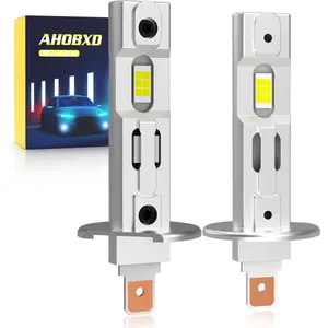 H1 Light Bulbs,6500K White Super Bright Upgraded 600% 30000LM Brightness Real 1:1 Halogen Size 80000Hours Lifespan H1/H1LL Flicker Free Canbus Free IP68 Waterproof Pack of 2