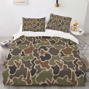 Camouflage printed bedding set, including 1 duvet cover and 2 pillowcases, unfilled, soft and comfortable home bedroom bedding