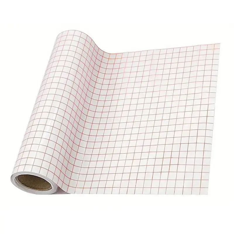 Transfer Tape for Vinyl, 1 Roll Red Alignment Grid Transfer Paper, Medium Tack Vinyl Transfer Tape for Home Wall & Door & Window, Tape Adhesive