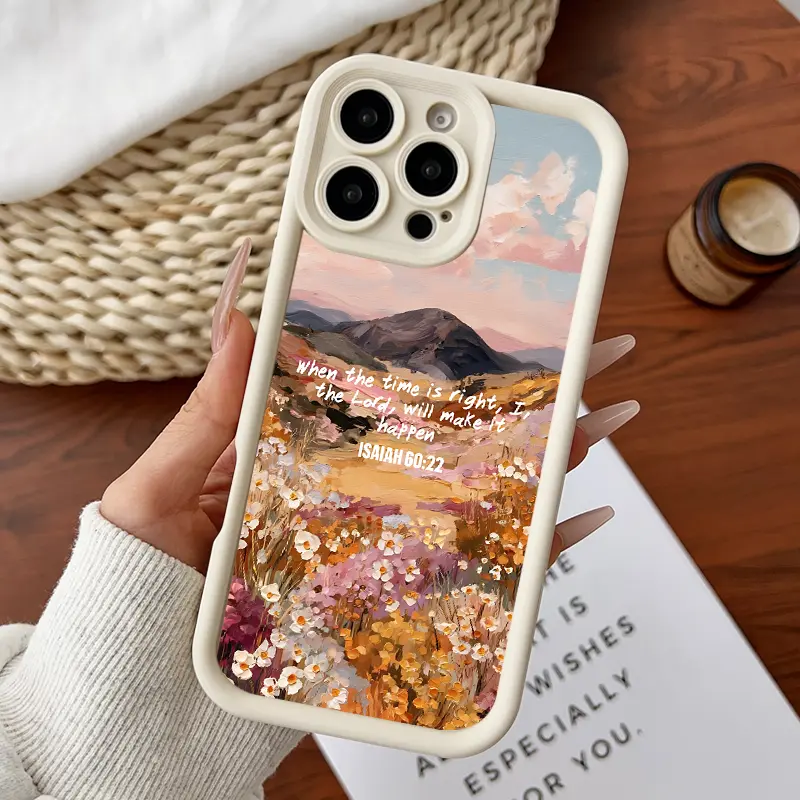 Compatible for iPhone11/12/13/14/15/16/17/promax/x/xs/xr/xsmax Case Wildflower Verse Soft TPU Shockproof Protective CASE Smartphone Cellphone, Cover, Accessories, Casing, Silicon