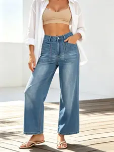 Women's Light Color Stretch Denim Jean Long Pants, Comfortable & Stylish, Fit, Perfect for Daily Wear, Soft Fabric, Ideal for All Seasons