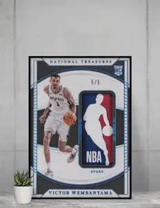 Victor Wembanyama 2023 National Treasures Logoman Rookie Poster 12x17 Spurs