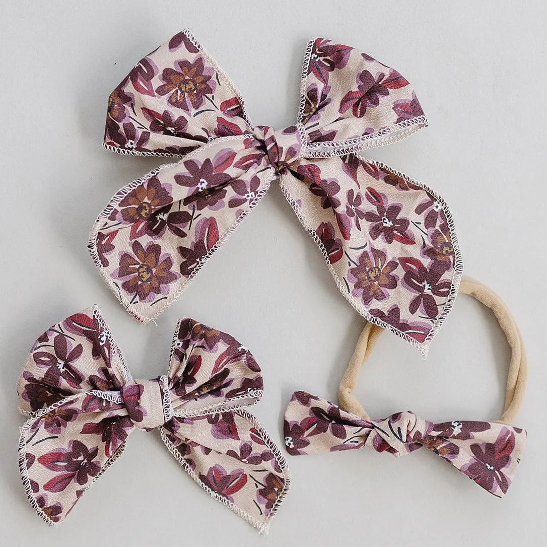Antique Floral Hair Bow