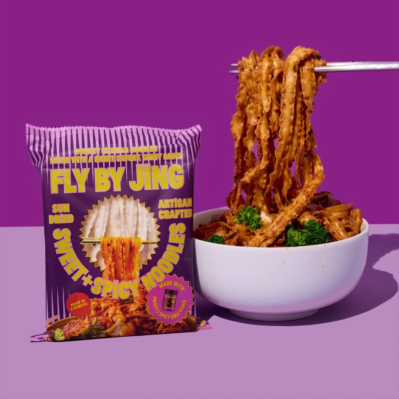 Fly By Jing Instant Noodles Variety Pack 18 Pack – 3 Flavors: Chili Crisp, Sweet + Spicy & Classic Soy – Savory, Mild to Spicy, Vegan & Non-GMO