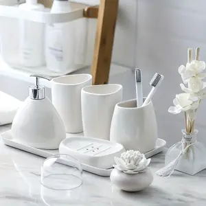 Luxury Bathroom Accessories Set, 4/5 Counts Including Toothbrush Holder, Soap Dispenser, Toothbrush Cup, Soap Dish, Bathroom Accessories