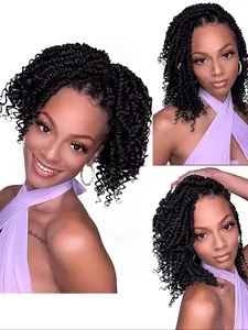 New Trendy Style! 10 Inch Women's High-Quality Fiber Wig, Glueless Curly Wig, Basic Loose Wave, Density 180%, Full Lace Synthetic Hair, Party Style