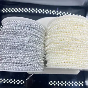 10 Yard Long Decorative Beaded Chain Fixed Pearl DIY Beading Accessories Wedding Decoration Bridal Dress Embellishment, Perfect for Special Occasions