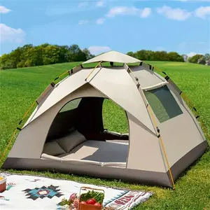 [Automatic Pop-Up Tent] 4-Person Automatic Pop-Up Tent - Square, Waterproof, Oxford Cloth, Glass Fiber Frame - Portable For Camping, Fishing, Hiking, Mountaineering, Hunting