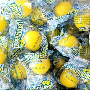 Lemonheads Original Lemon Candy in Bulk Hard Sour Candy Snack 8g Individually Packaged Sweet Bonbon Classic Flavor Gluten-Free Fat-Free Hard Candy w/ soft center