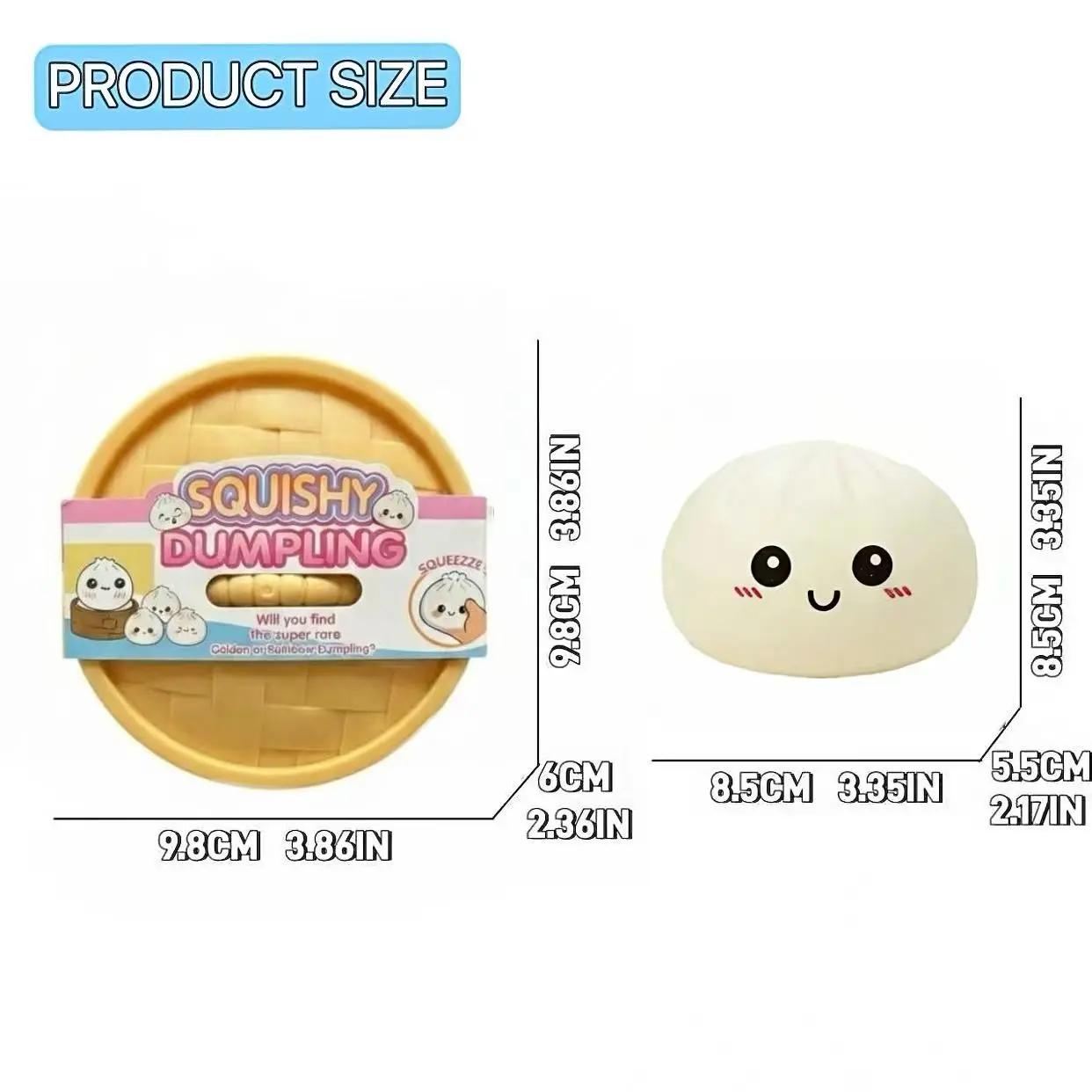 2026 Upgraded Dumpling Squishies, Glitter Dumpling SquishyBox, Dumplings Stress Balls Fidget Sensory Balls, Squeeze Dough Ball Stress Relief Hand with Food Steamer, Relaxation Gift