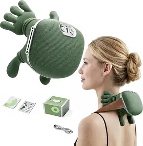 Shoulder and Neck Massager, Bionic Heated Massager, Neck Massager with Fingers, 4D Kneading Massage, Simulates a Real Palm Massage for Comfort, Relax Muscle Tension (Green)