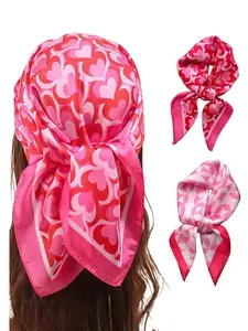 Y2K Satin Towel Set, Valentine's Day Gift, Spring Fashion Women's Headscarf, Belt, Ribbon, Bag Decor, Hairband, Scarf