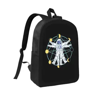 Astronaut Vitruvian Backpack - Large Capacity School Bag with Adjustable Strap, Lightweight School Bag, Suitable for Teens, Astronaut Design Backpack, Suitable for Boys and Girls, Durable Zipper Closure, Ideal for School, Travel, Daily Use - Ideal