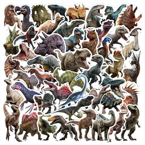 50PCS Jurassic Dinosaur Stickers, Kids' Educational Toy Gift, DIY Accessories for Laptop, Phone, Suitcase, Notebook, Ancient Animal Graffiti Decals
