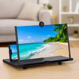 Mobile Phone Magnifier UHD Screen Magnifier for Easy TV Viewing Orientation for Landscapes Use Eye Protection Full-Screen Mobile Phone Magnification Super Thick Screen ABS 3D Design Protective Smartphone Mount Flower Cellphone